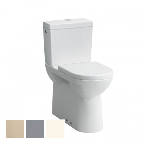 Stand-WC mit aufgesetztem Keramik-Spülkasten, Abgang senk/waagrecht
