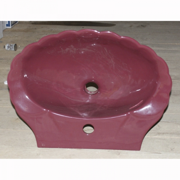 Handwaschbecken Modell Muschelform, rubinrot